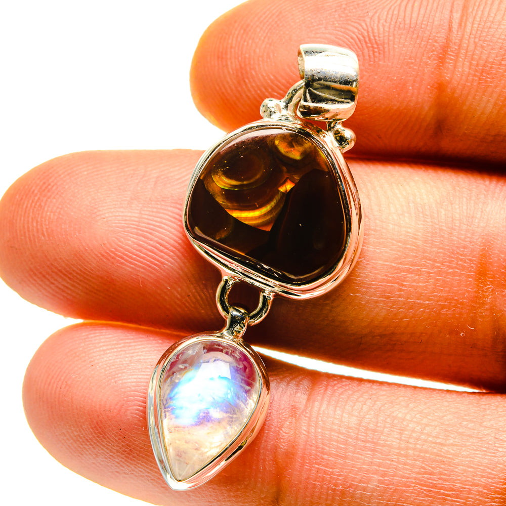 Mexican Fire Agate Pendants handcrafted by Ana Silver Co - PD759458