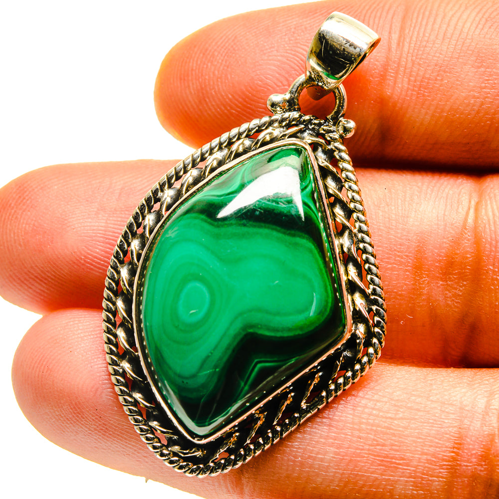 Malachite Pendants handcrafted by Ana Silver Co - PD759460