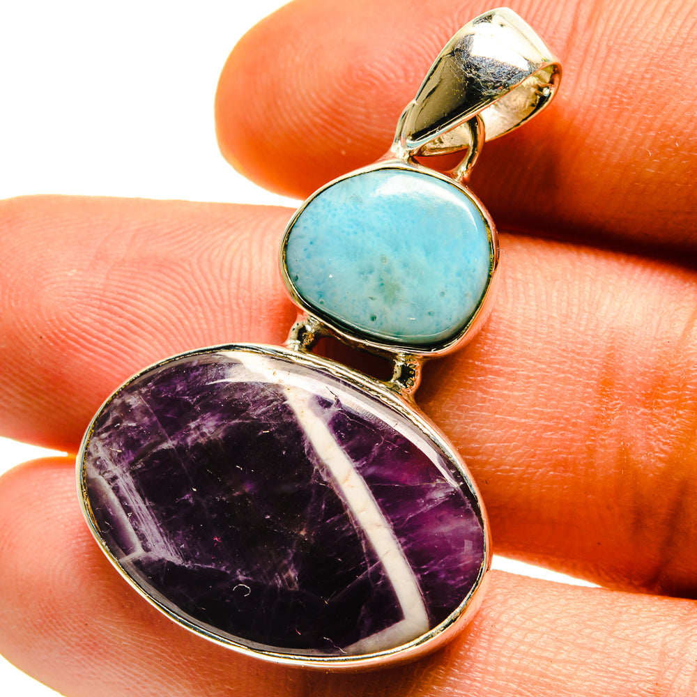 Chevron Amethyst Pendants handcrafted by Ana Silver Co - PD759476