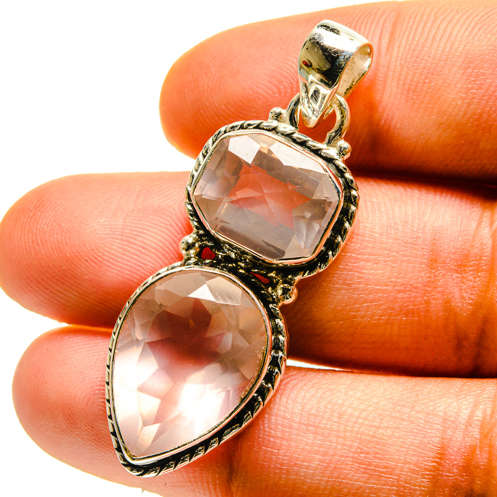 Rose Quartz Pendants handcrafted by Ana Silver Co - PD759478