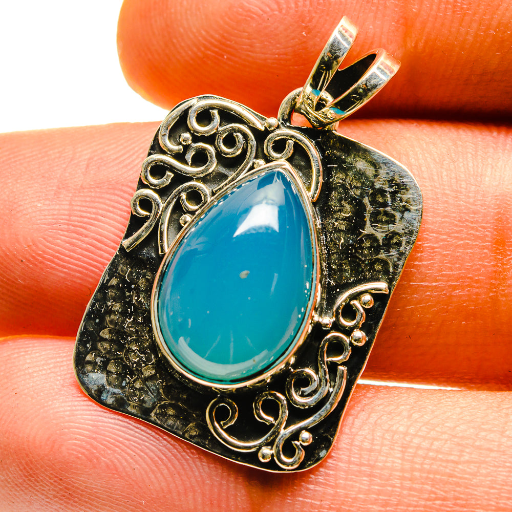 Aqua Chalcedony Pendants handcrafted by Ana Silver Co - PD759480