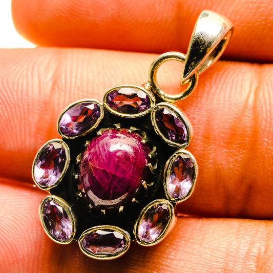 Star Ruby Pendants handcrafted by Ana Silver Co - PD759515