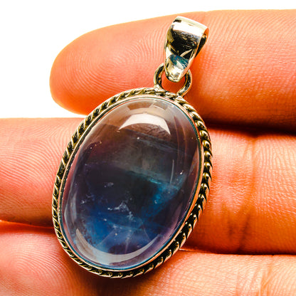 Blue Fluorite Pendants handcrafted by Ana Silver Co - PD759527