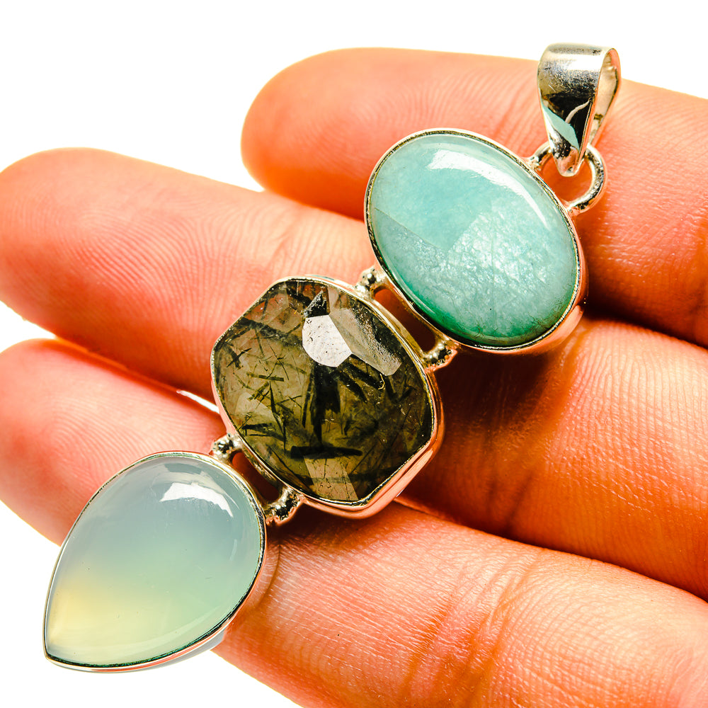 Aqua Chalcedony Pendants handcrafted by Ana Silver Co - PD759535