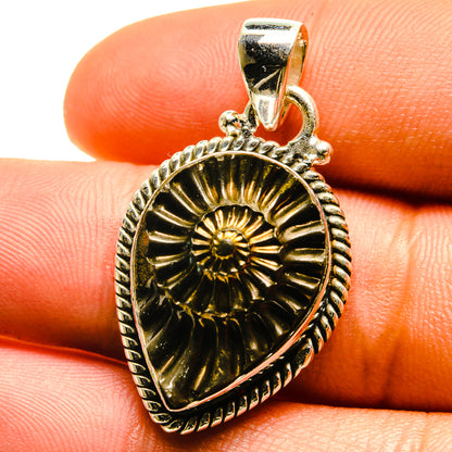 Pyrite Fossil Pendants handcrafted by Ana Silver Co - PD759564