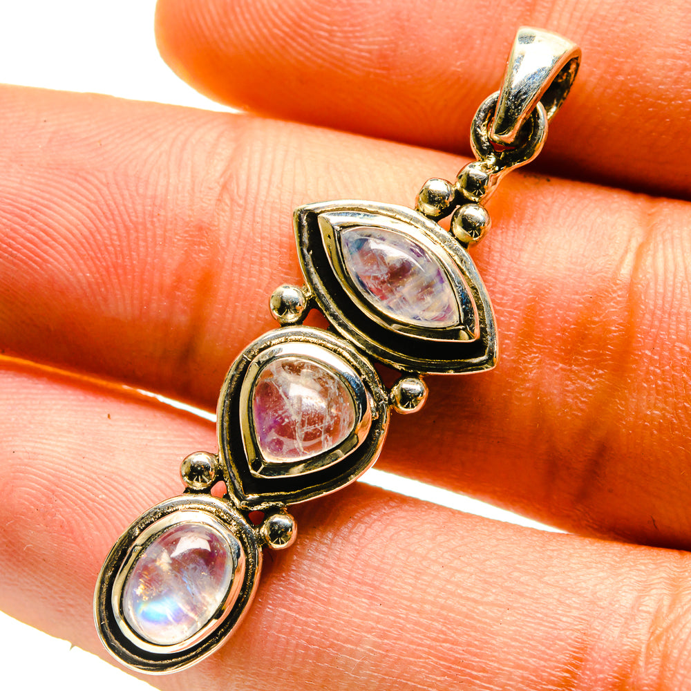 Rainbow Moonstone Pendants handcrafted by Ana Silver Co - PD759572