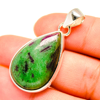 Ruby Zoisite Pendants handcrafted by Ana Silver Co - PD7596