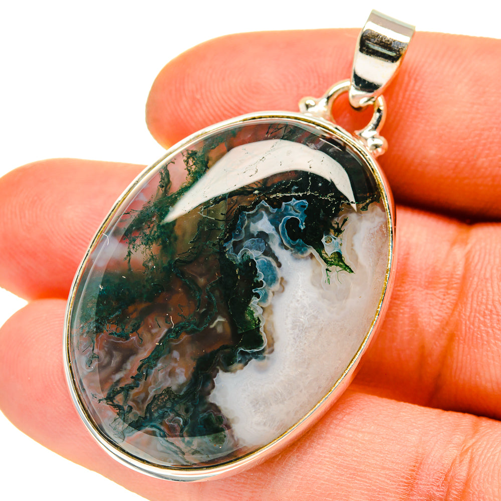 Green Moss Agate Pendants handcrafted by Ana Silver Co - PD759899