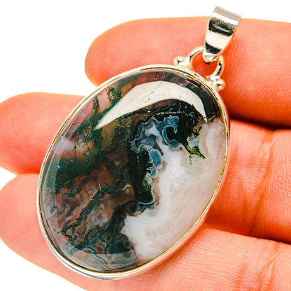 Green Moss Agate Pendants handcrafted by Ana Silver Co - PD759899