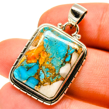 Blue Copper Composite Turquoise Pendants handcrafted by Ana Silver Co - PD759912