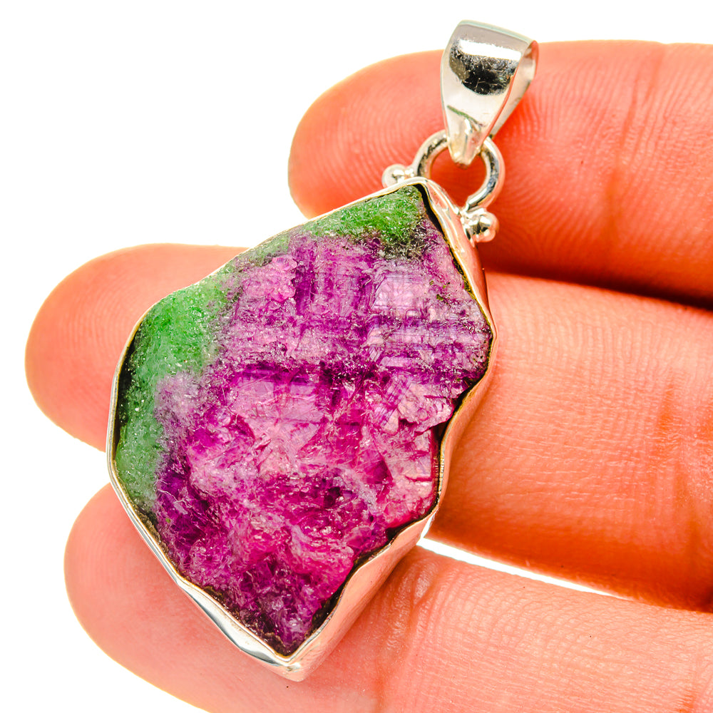 Ruby Zoisite Pendants handcrafted by Ana Silver Co - PD759918