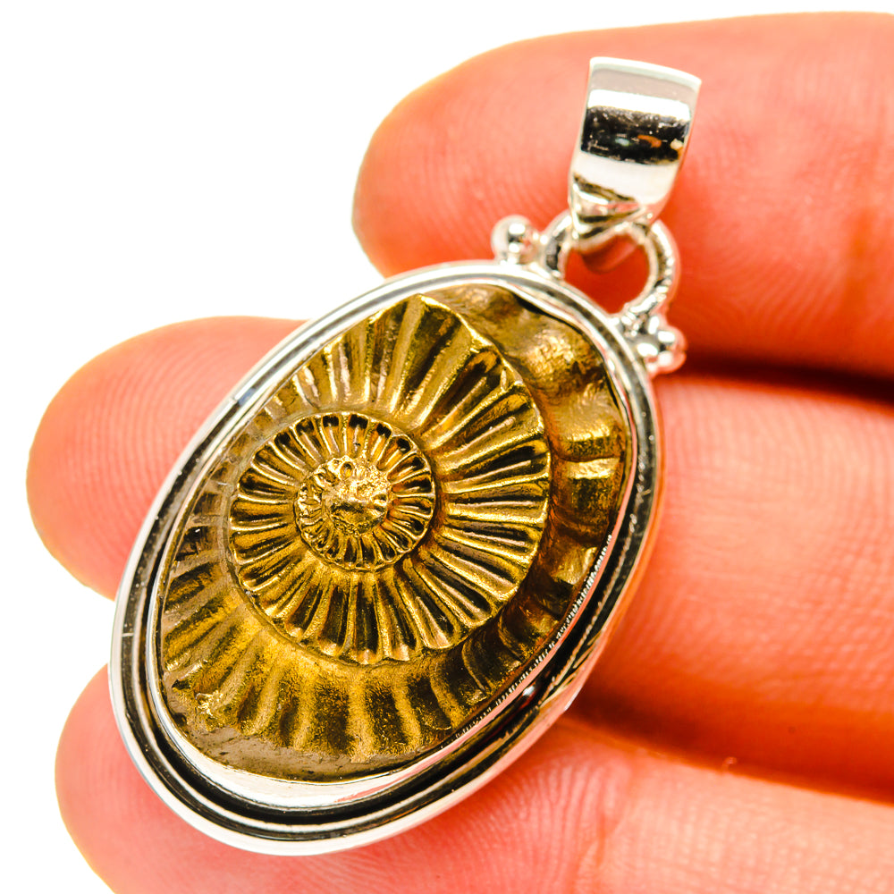 Pyrite Fossil Pendants handcrafted by Ana Silver Co - PD759925