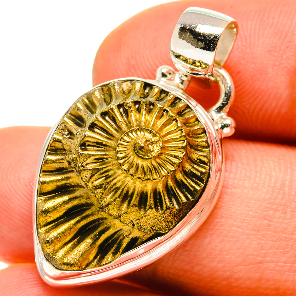 Pyrite Fossil Pendants handcrafted by Ana Silver Co - PD759932