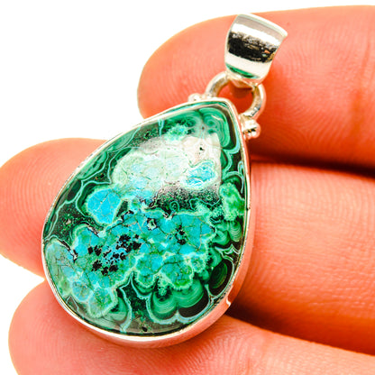 Malachite In Chrysocolla Pendants handcrafted by Ana Silver Co - PD759937