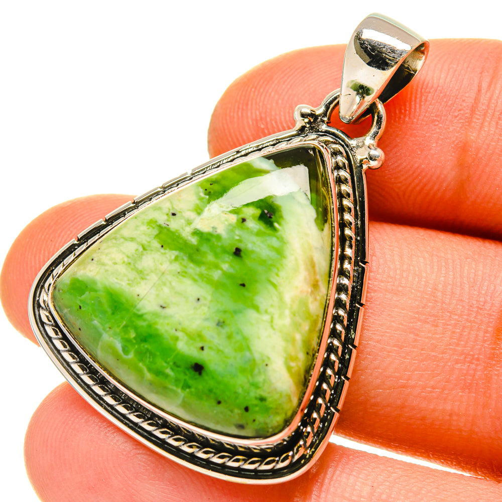 Australian Green Opal Pendants handcrafted by Ana Silver Co - PD759945