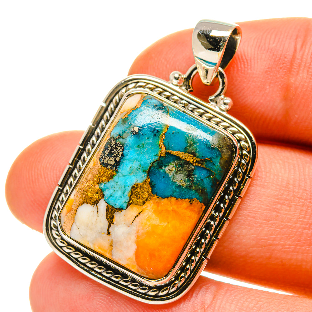 Blue Copper Composite Turquoise Pendants handcrafted by Ana Silver Co - PD759947