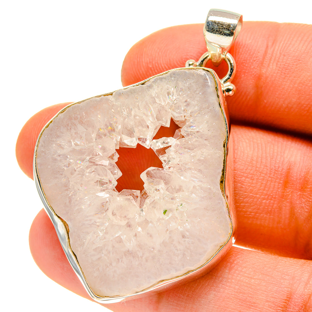 White Geode Slice Pendants handcrafted by Ana Silver Co - PD759948