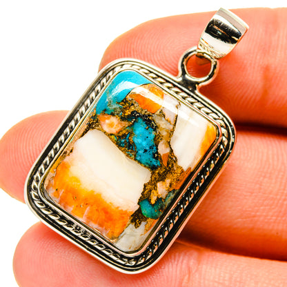 Blue Copper Composite Turquoise Pendants handcrafted by Ana Silver Co - PD759991