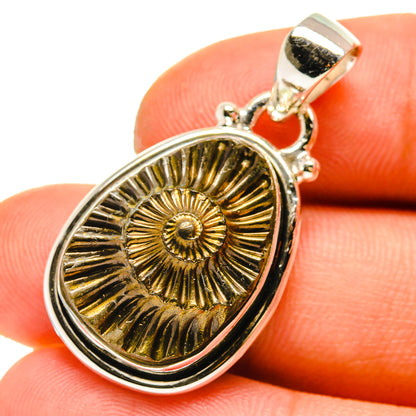 Pyrite Fossil Pendants handcrafted by Ana Silver Co - PD759994