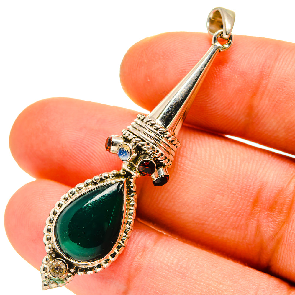 Green Onyx Pendants handcrafted by Ana Silver Co - PD760007
