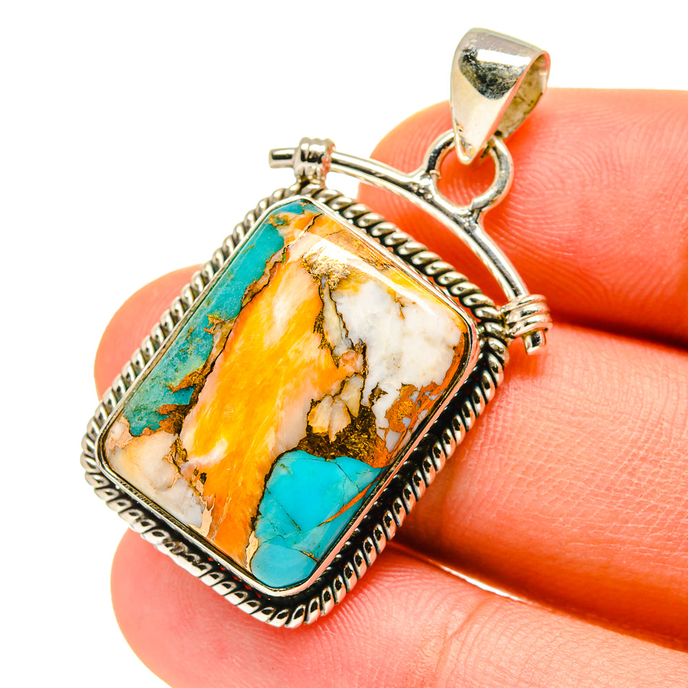 Blue Copper Composite Turquoise Pendants handcrafted by Ana Silver Co - PD760025