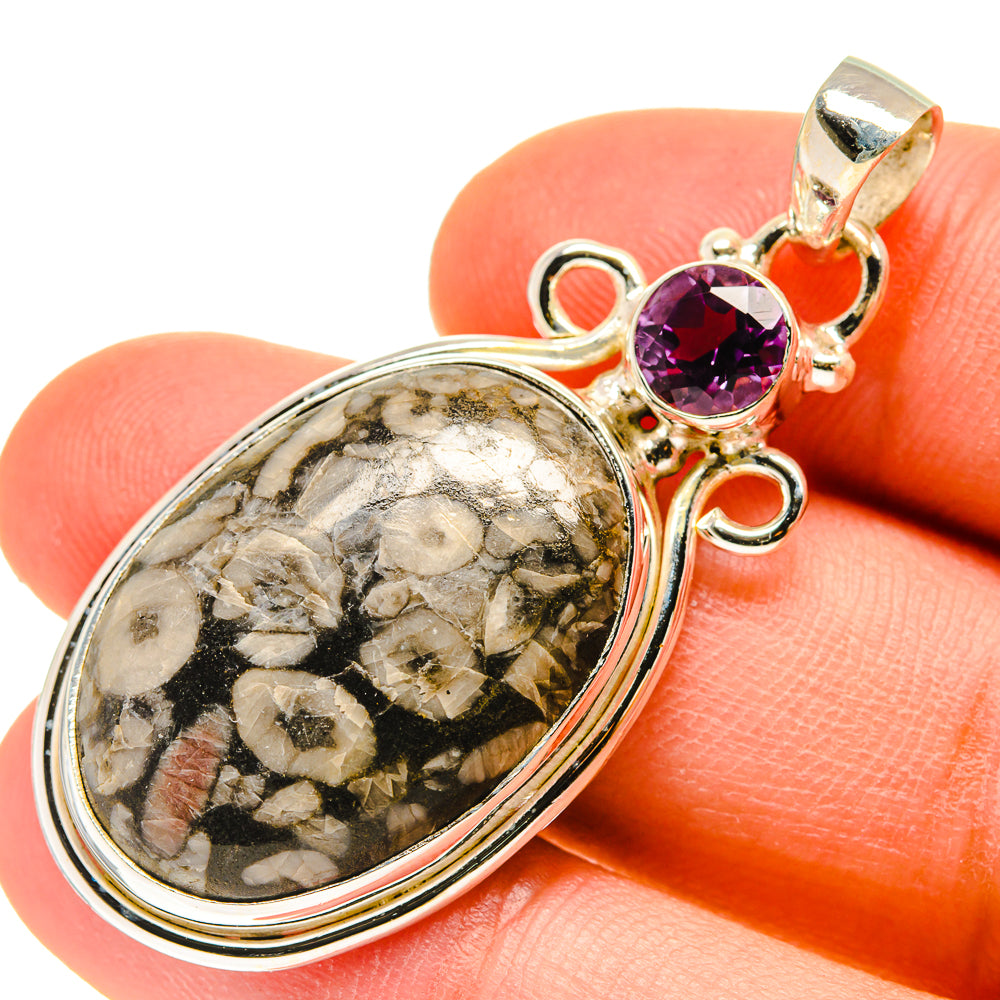 Crinoid Fossil Pendants handcrafted by Ana Silver Co - PD760037
