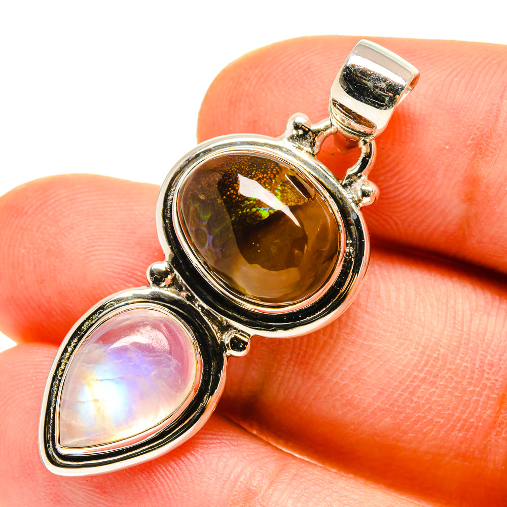 Mexican Fire Agate Pendants handcrafted by Ana Silver Co - PD760048