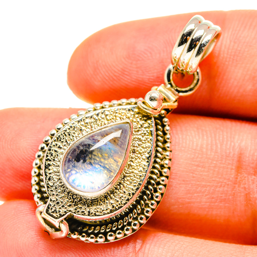 Rainbow Moonstone Pendants handcrafted by Ana Silver Co - PD760061