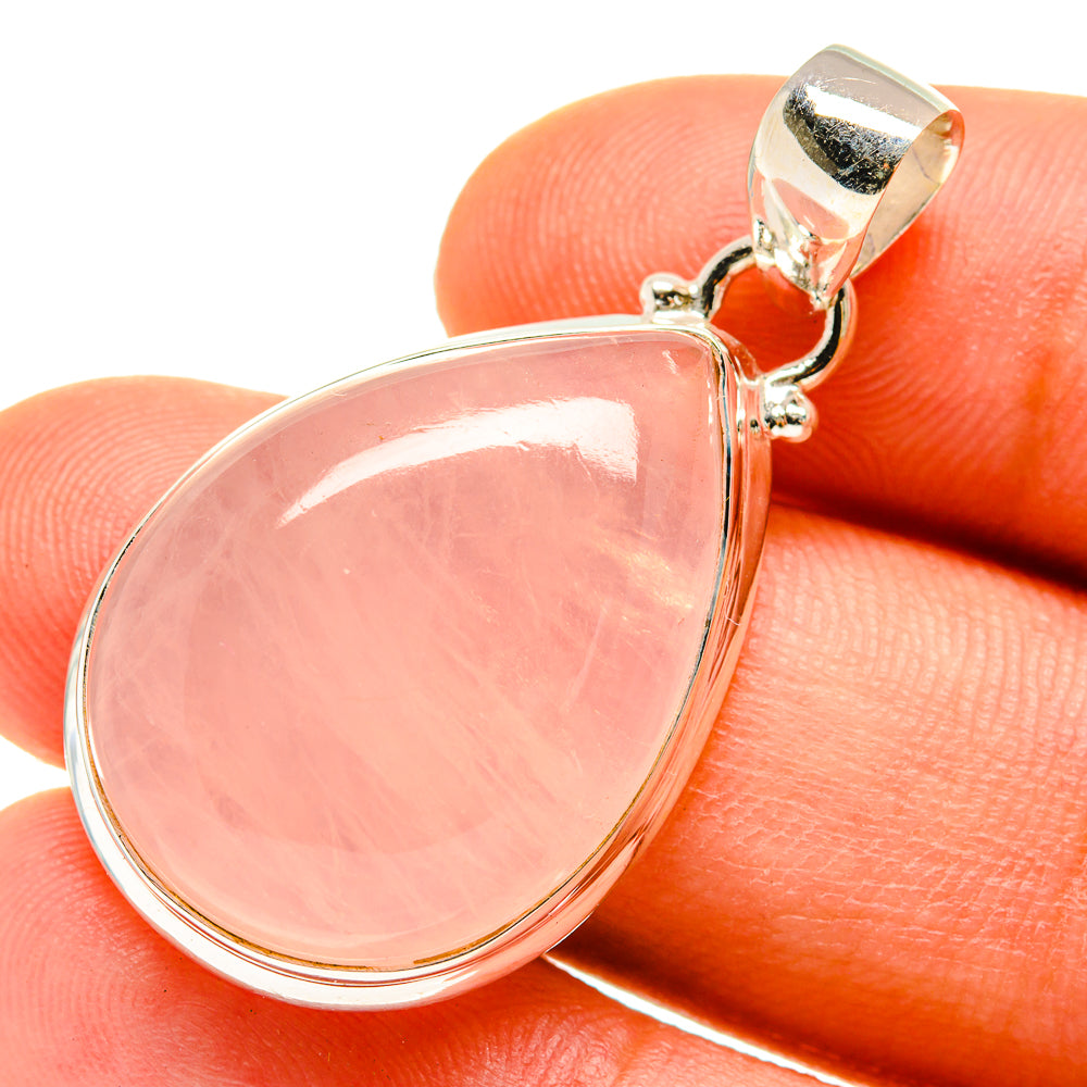Rose Quartz Pendants handcrafted by Ana Silver Co - PD760073