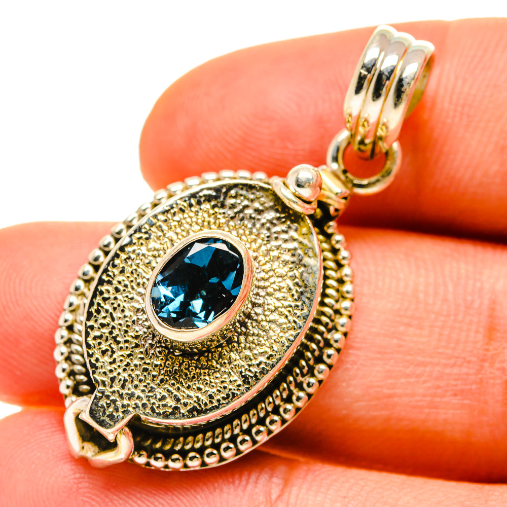 London Blue Topaz Pendants handcrafted by Ana Silver Co - PD760083