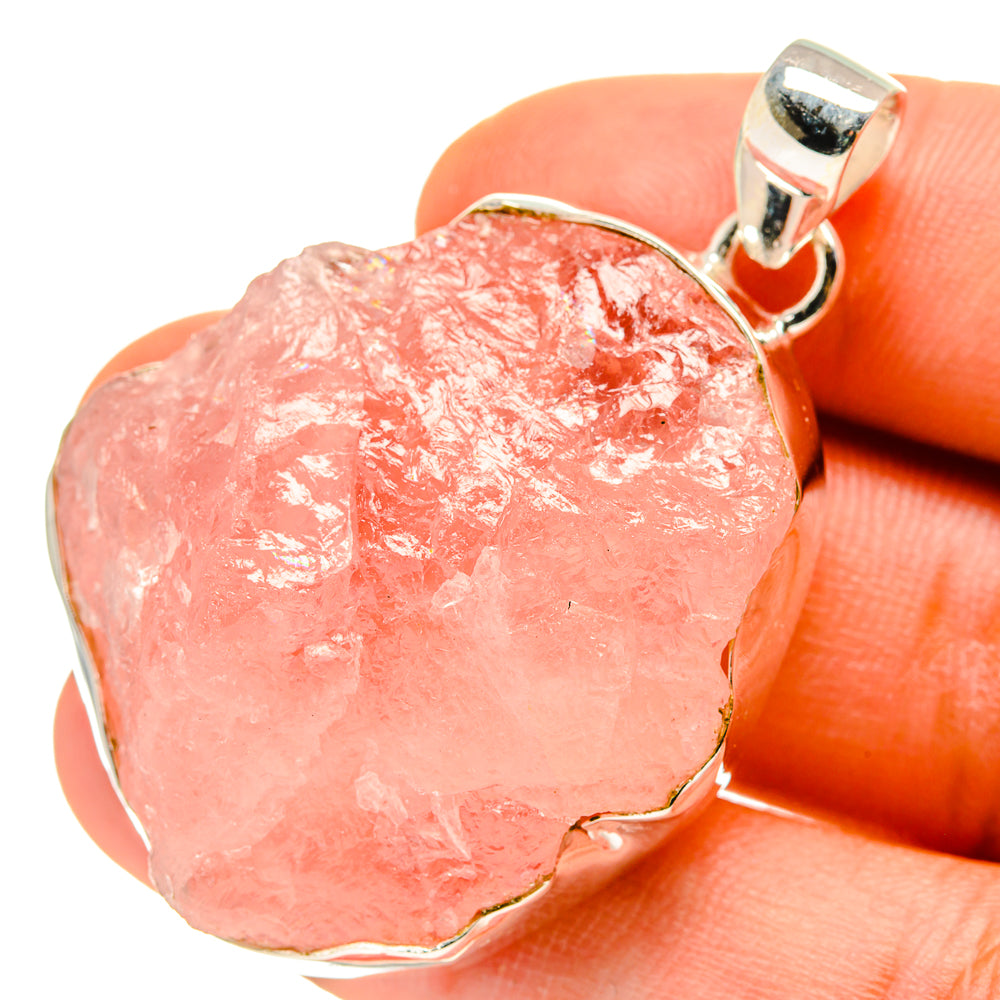 Rose Quartz Pendants handcrafted by Ana Silver Co - PD760106