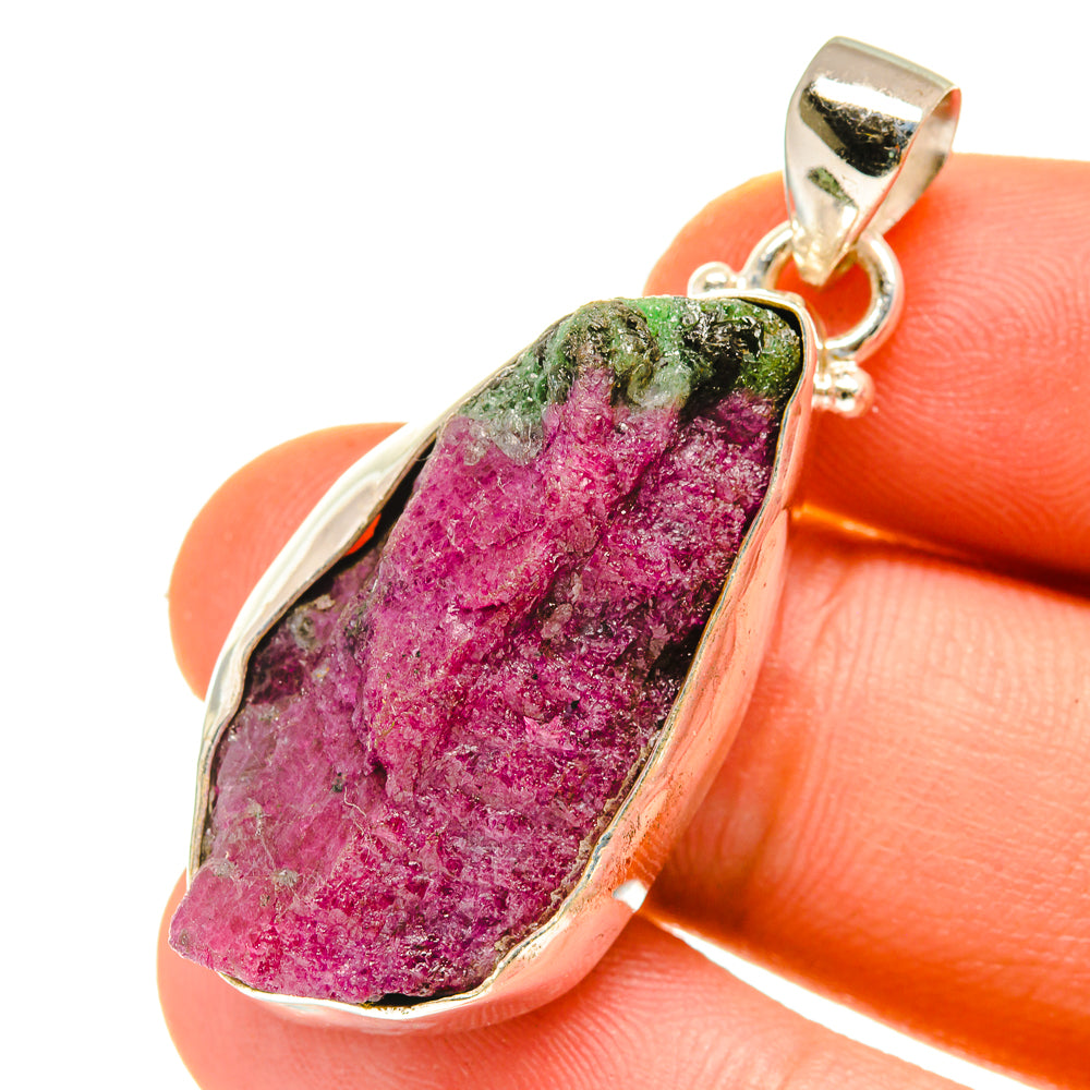 Ruby Zoisite Pendants handcrafted by Ana Silver Co - PD760165