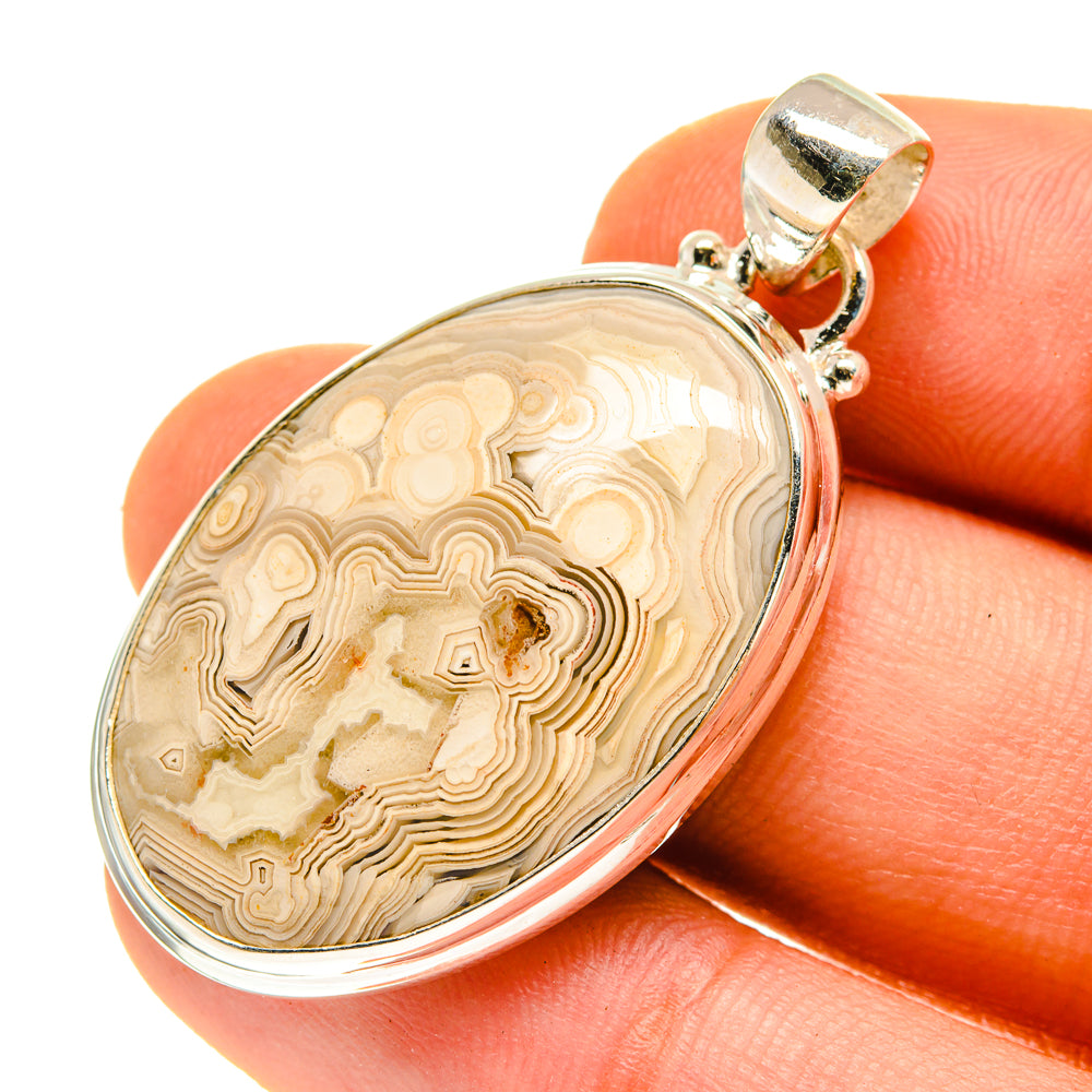 Laguna Lace Agate Pendants handcrafted by Ana Silver Co - PD760169