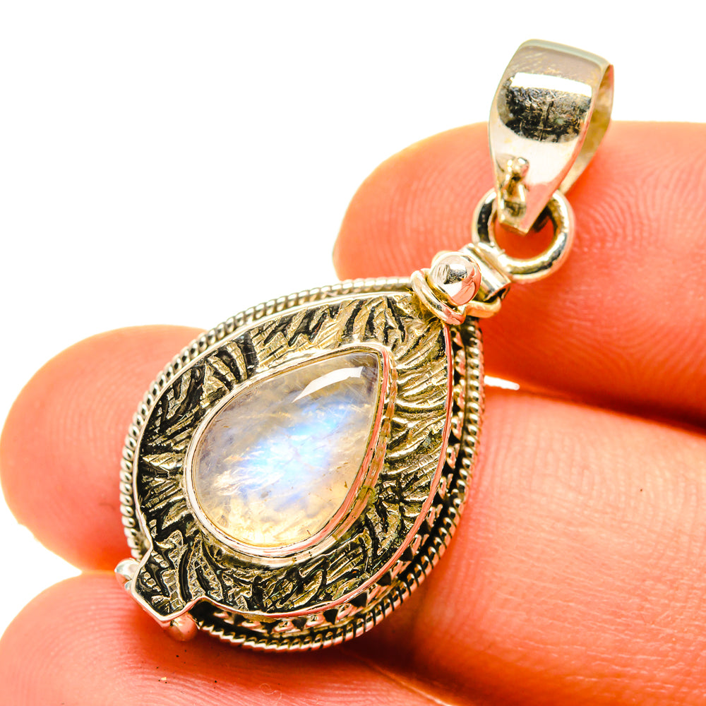 Rainbow Moonstone Pendants handcrafted by Ana Silver Co - PD760171