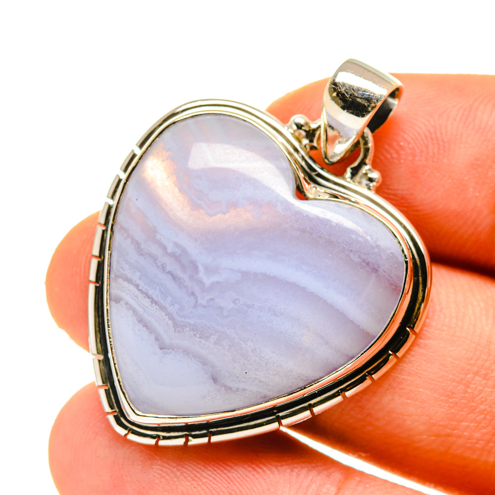 Blue Lace Agate Pendants handcrafted by Ana Silver Co - PD760190