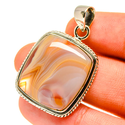 Orange Botswana Agate Pendants handcrafted by Ana Silver Co - PD760199