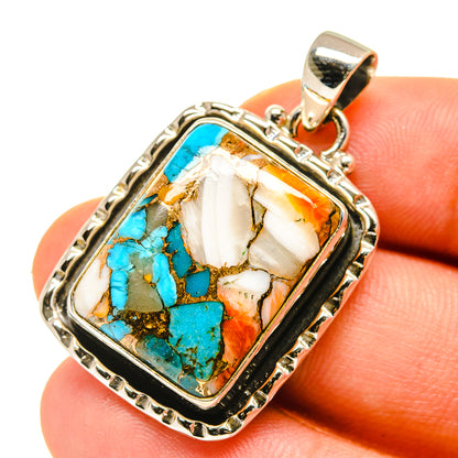 Blue Copper Composite Turquoise Pendants handcrafted by Ana Silver Co - PD760228