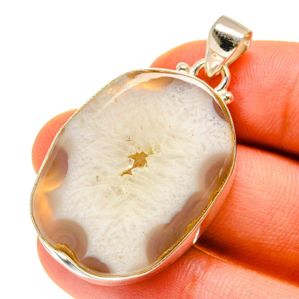 White Geode Slice Pendants handcrafted by Ana Silver Co - PD760236