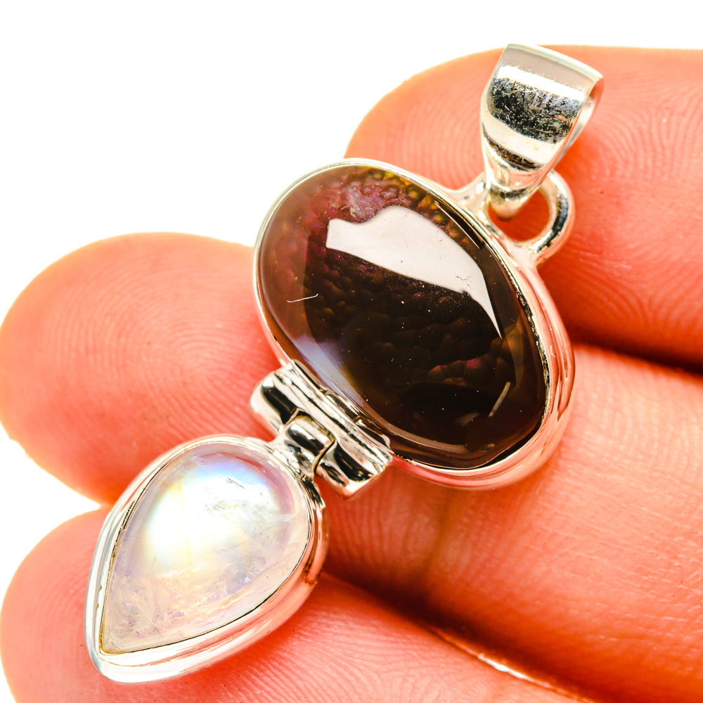 Mexican Fire Agate Pendants handcrafted by Ana Silver Co - PD760257