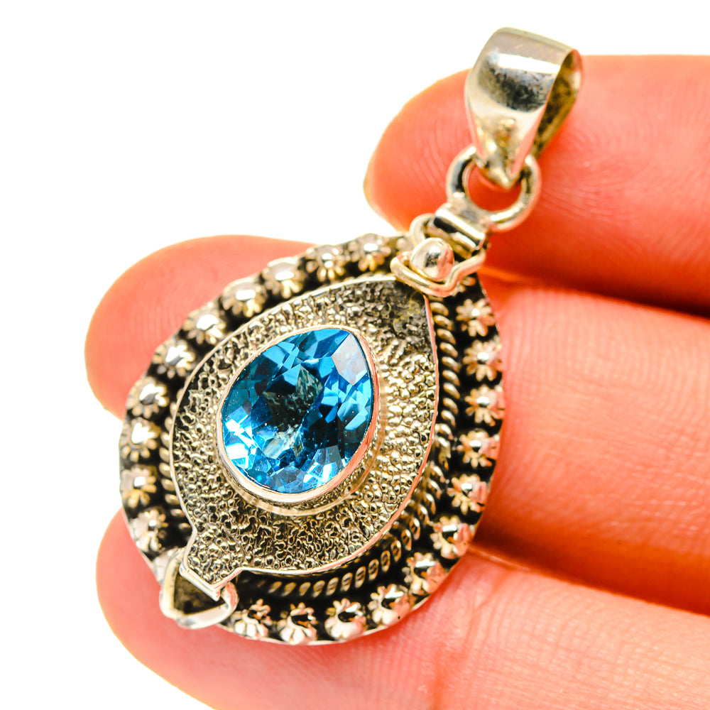 Blue Topaz Pendants handcrafted by Ana Silver Co - PD760282