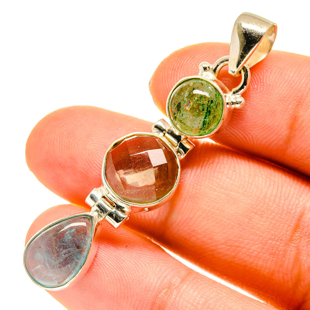Blue Fluorite Pendants handcrafted by Ana Silver Co - PD760310