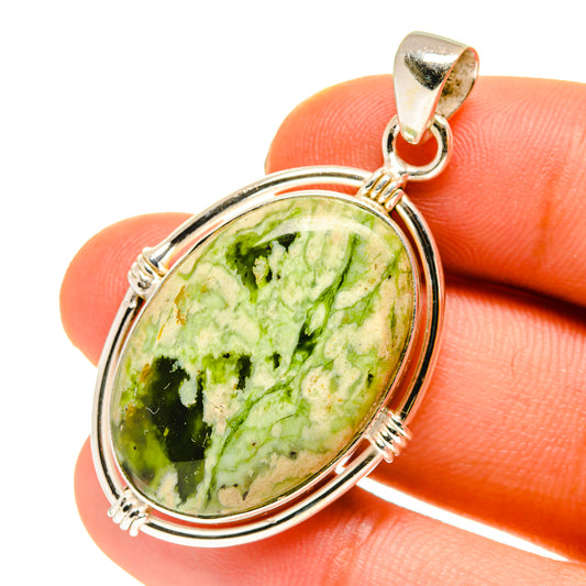 Australian Green Opal Pendants handcrafted by Ana Silver Co - PD760345
