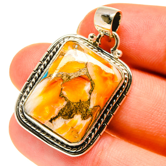 Orange Copper Composite Turquoise Pendants handcrafted by Ana Silver Co - PD760408