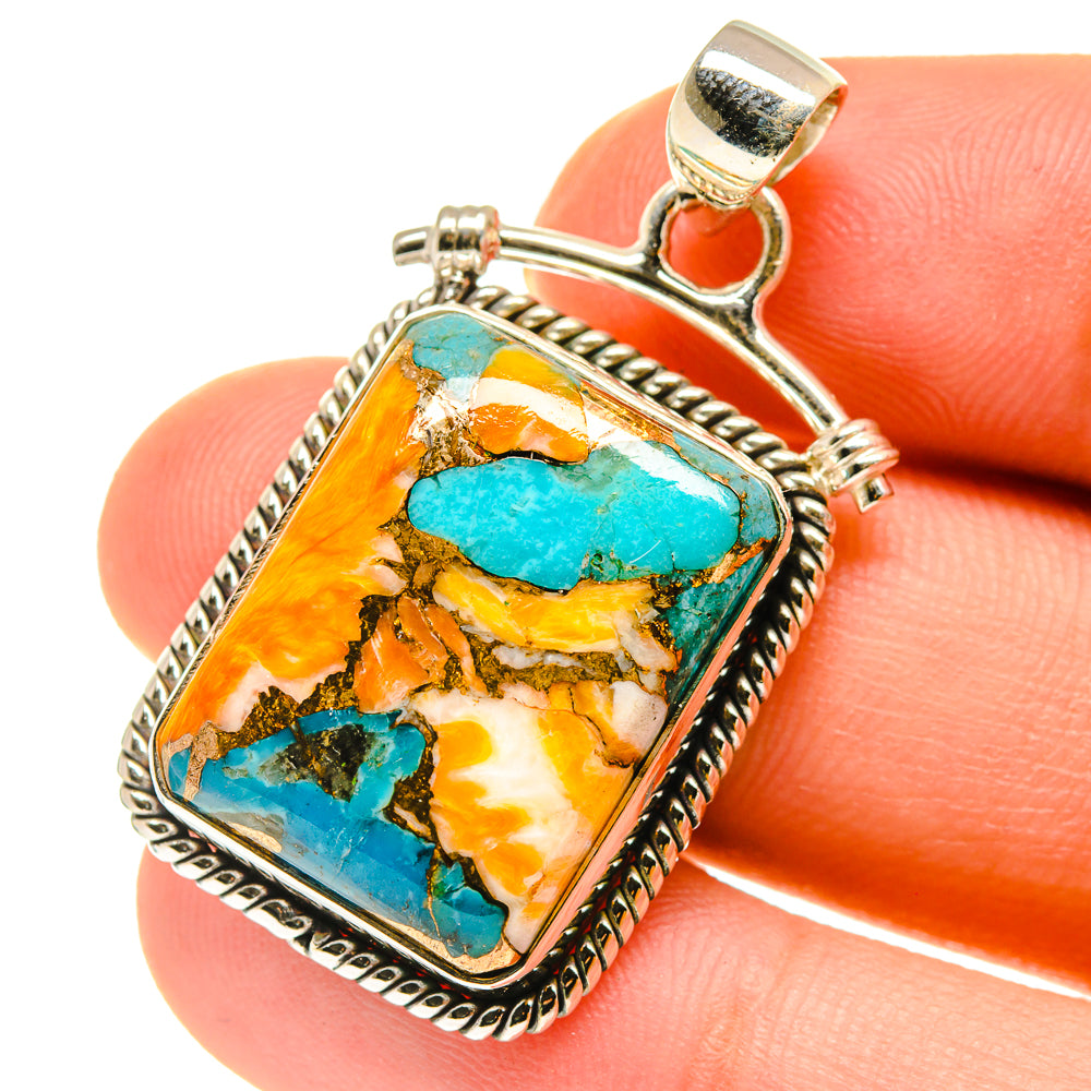 Blue Copper Composite Turquoise Pendants handcrafted by Ana Silver Co - PD760413