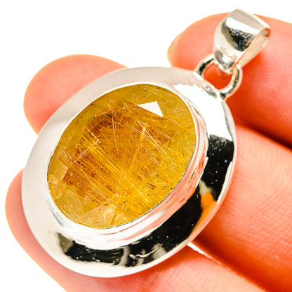 Rutilated Quartz Pendants handcrafted by Ana Silver Co - PD760417