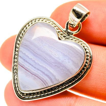 Blue Lace Agate Pendants handcrafted by Ana Silver Co - PD760421