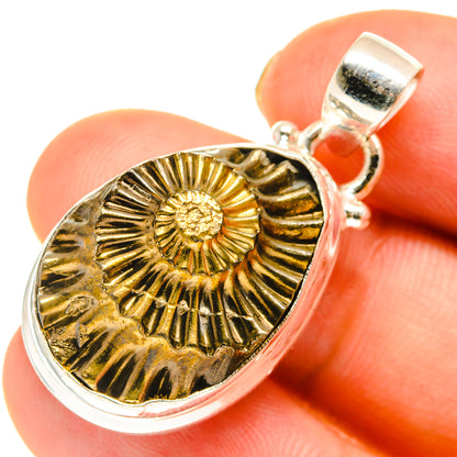 Pyrite Fossil Pendants handcrafted by Ana Silver Co - PD760434