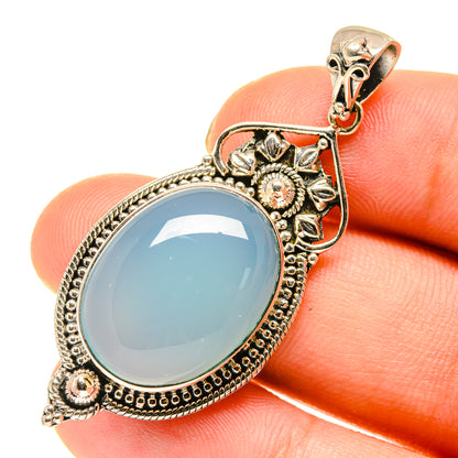 Aqua Chalcedony Pendants handcrafted by Ana Silver Co - PD760467