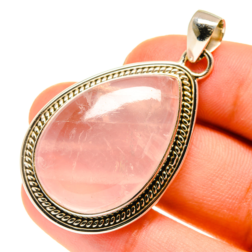 Rose Quartz Pendants handcrafted by Ana Silver Co - PD760469