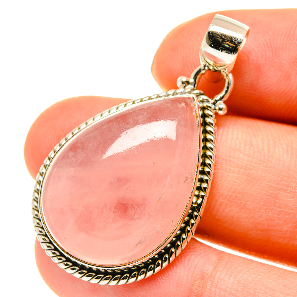 Rose Quartz Pendants handcrafted by Ana Silver Co - PD760473